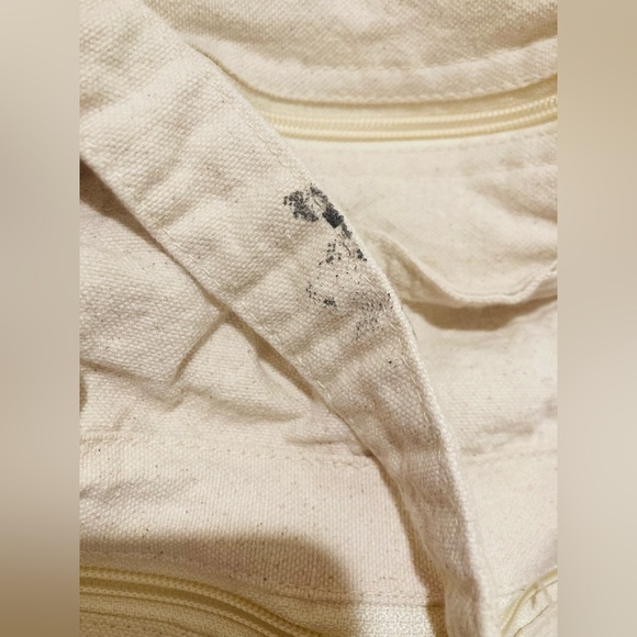 PBS Kids Cream Tote Bag: Little paint on one handle otherwise like new! - Picture 3 of 5